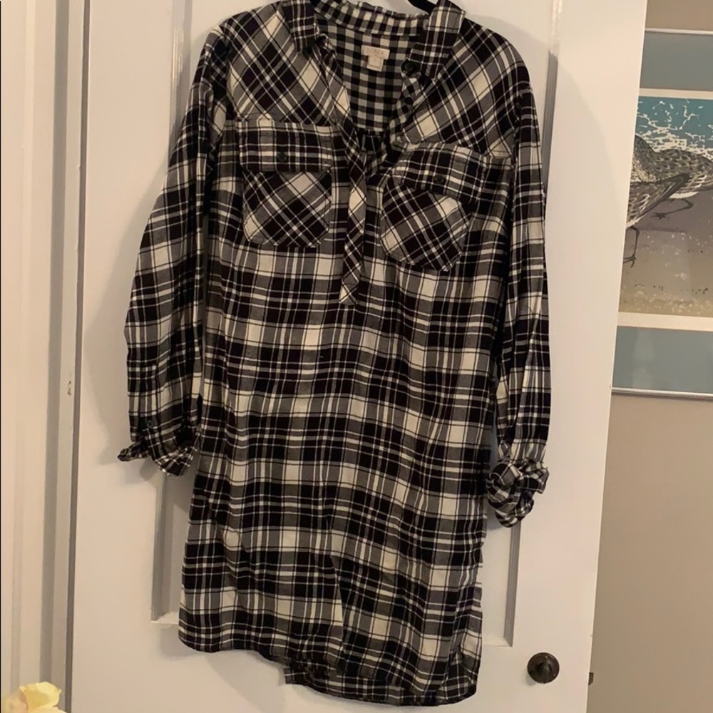 jcrew pocket flannel dress